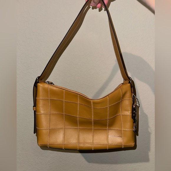 Coachtopia Alter/Ego Shoulder Bag In Checkerboard Upcrafted Leather Honey Brown - Picture 3 of 8